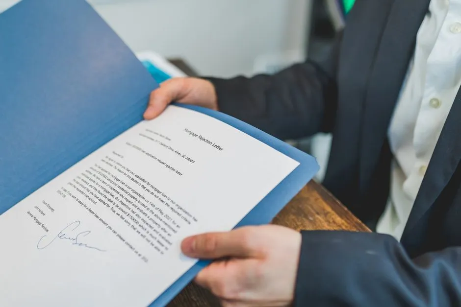 Contrat de mandat d'agence immobilière posé sur un bureau en bois avec stylo et clés