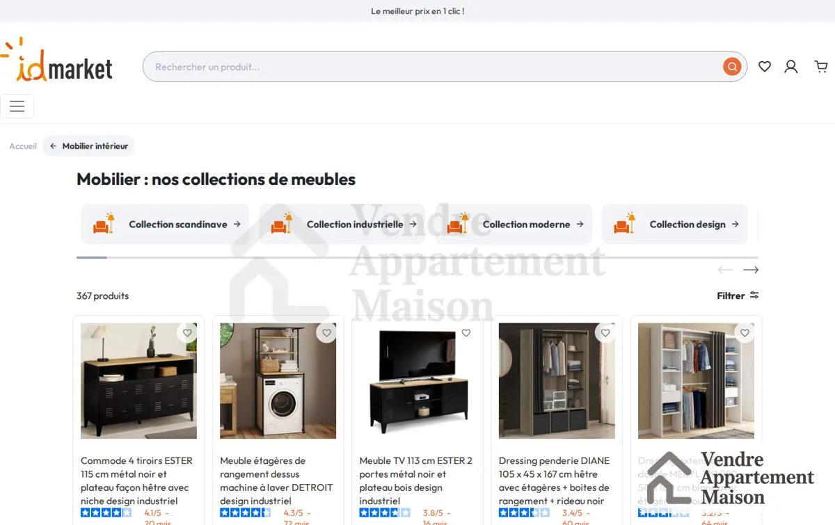 Capture : Mobilier : nos collections de meubles design et déco | IdMarket France